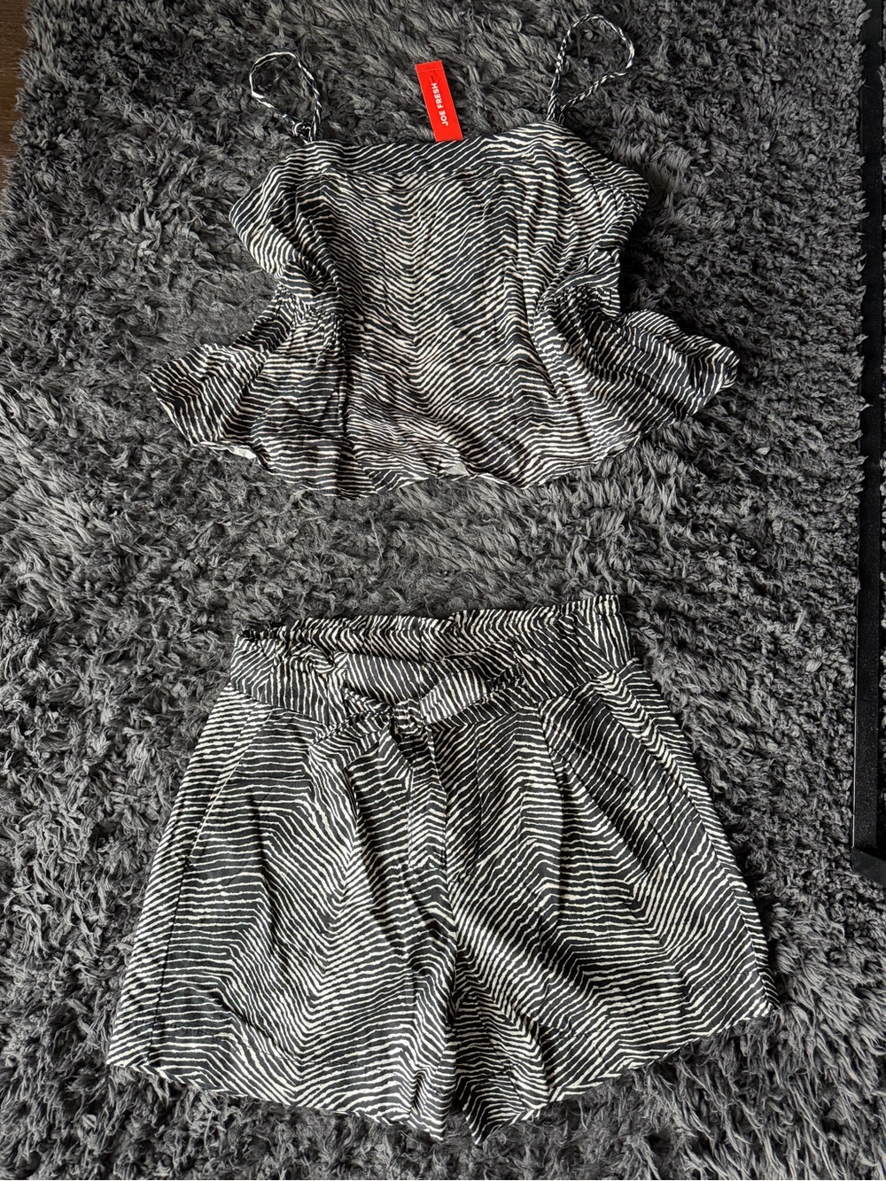 Joe Fresh Black & White Zebra Print Tank Top and Shorts Set